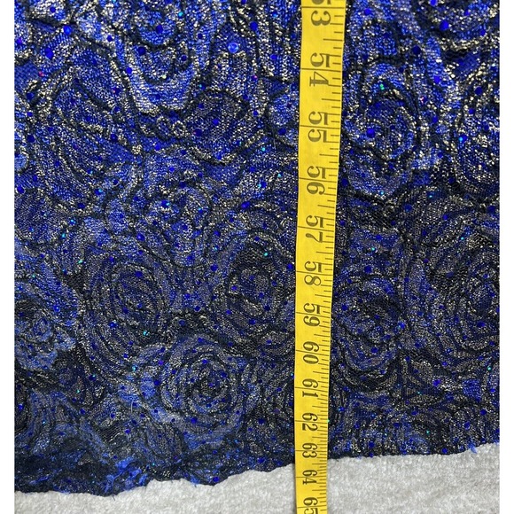 La Scala Iridescent Sequin Sleeveless Fitted Maxi Formal Dress Womens Small Blue - Picture 16 of 16